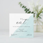 Mint Waterverf Dinner Party Uitnodiging (Staand voorkant)