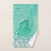 Mint Waterverf en witte bloemen Bad Handdoek (Handdoek)