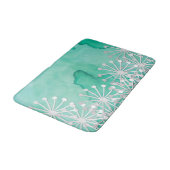 Mint Waterverf en witte bloemen Badmat (Gekanteld)