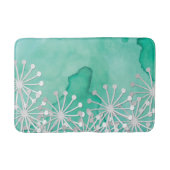 Mint Waterverf en witte bloemen Badmat (Voorkant)