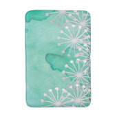 Mint Waterverf en witte bloemen Badmat (Voorkant Verticaal)