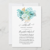 Mint Waterverf Floral Online Virtual Wedding Kaart (Voorkant)