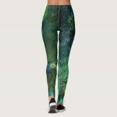 Mint Waterverf Floral Pattern Leggings (Achterkant)