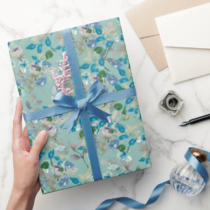 Mint Waterverf Floral Rozen tak Al Occasion Cadeaupapier