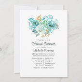 Mint Waterverf Floral Shower per Mail Kaart (Voorkant)