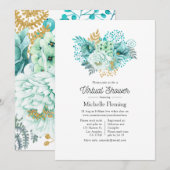 Mint Waterverf Floral Shower per Mail Kaart (Voorkant / Achterkant)