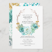 Mint Waterverf Floral Wedding