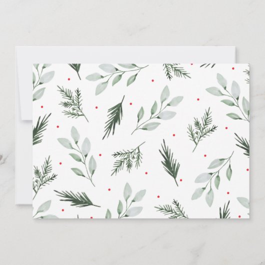 Mint waterverf flymfadetkaart voor kerstmis (Achterkant)