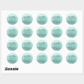 Mint Waterverf gepersonaliseerd Ronde Sticker (Vel)
