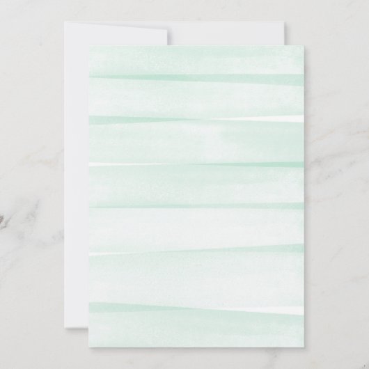 Mint Waterverf gradiënt Oh Baby shower Uitnodiging (Achterkant)