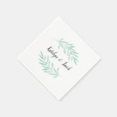 Mint Waterverf Groen gebladerte aangepaste bruilof Servet (Hoek)