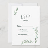 Mint waterverf groene krans RSVP Kaart (Voorkant)