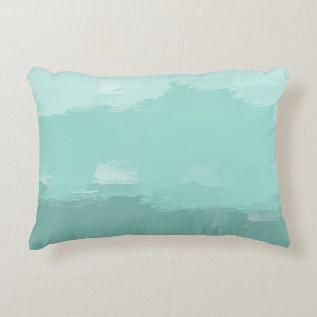 Mint Waterverf Ombre Accent Kussen (Voorkant)