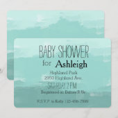 Mint Waterverf Ombre baby shower Kaart (Voorkant / Achterkant)