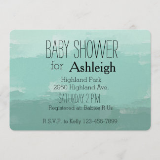 Mint Waterverf Ombre baby shower Kaart