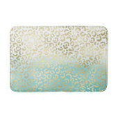Mint Waterverf Ombre Glam Gold Leopard Badmat (Voorkant)