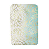 Mint Waterverf Ombre Glam Gold Leopard Badmat (Voorkant Verticaal)
