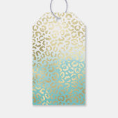 Mint Waterverf Ombre Glam Gold Leopard Cadeaulabel (Achterkant)