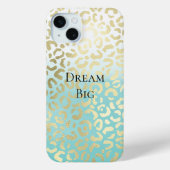 Mint Waterverf Ombre Glam Gold Leopard Case-Mate iPhone Case (Achterkant)