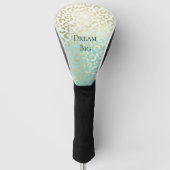 Mint Waterverf Ombre Glam Gold Leopard Golfheadcover (Voorkant)