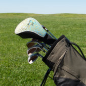Mint Waterverf Ombre Glam Gold Leopard Golfheadcover (Insitu)