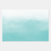 Mint Waterverf Ombre Glam Gold Leopard Inpakpapier Vel (Voorkant 3)