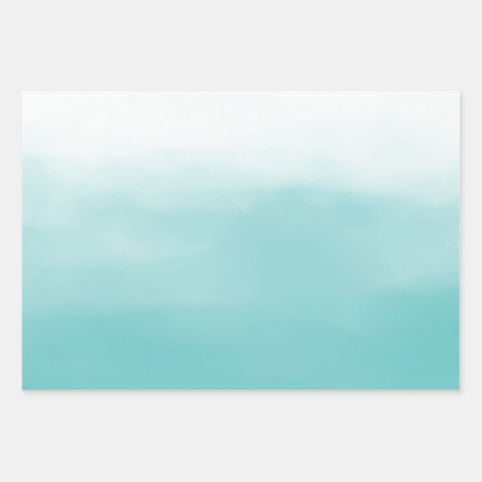 Mint Waterverf Ombre Glam Gold Leopard Inpakpapier Vel (Voorkant 3)