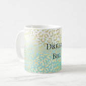 Mint Waterverf Ombre Glam Gold Leopard Koffiemok (Voorkant links)