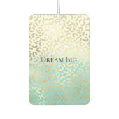 Mint Waterverf Ombre Glam Gold Leopard Luchtverfrisser (Voorkant)