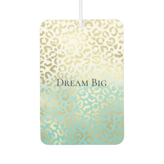 Mint Waterverf Ombre Glam Gold Leopard Luchtverfrisser (Voorkant)