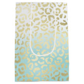 Mint Waterverf Ombre Glam Gold Leopard Medium Cadeauzakje (Achterkant)