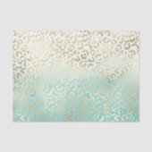 Mint Waterverf Ombre Glam Gold Leopard Tissuepapier (Voorkant)