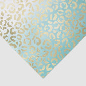 Mint Waterverf Ombre Glam Gold Leopard Tissuepapier (Detail)