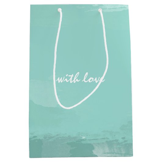 Mint Waterverf Ombre Medium Cadeauzakje (Voorkant)