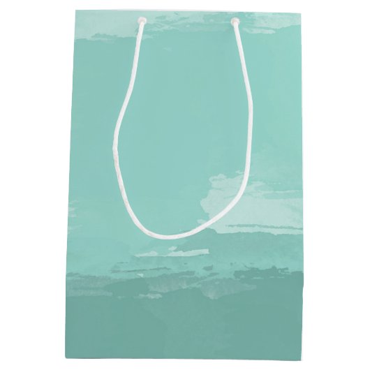 Mint Waterverf Ombre Medium Cadeauzakje (Achterkant)