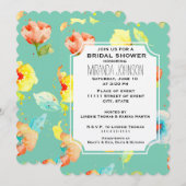 Mint Waterverf Poppies Vrijgezellenfeest Kaart (Voorkant / Achterkant)