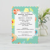 Mint Waterverf Poppies Vrijgezellenfeest Kaart (Staand voorkant)