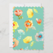 Mint Waterverf Poppies Vrijgezellenfeest Kaart (Achterkant)