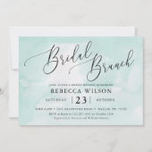 Mint Waterverf rustieke bruids brunch uitnodiging (Voorkant)