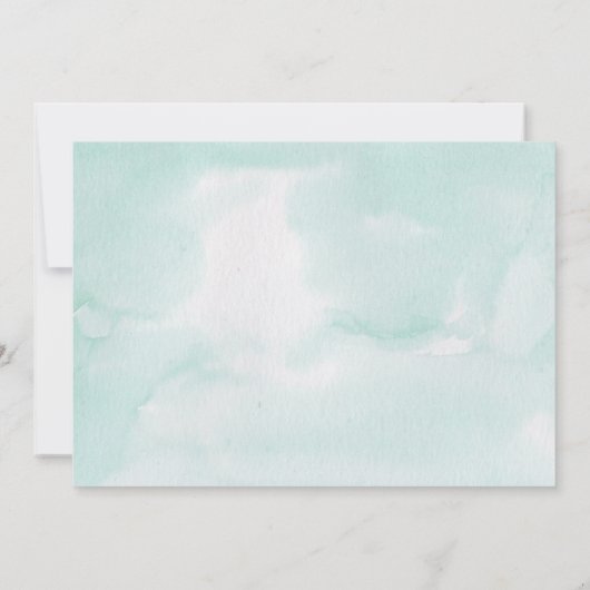 Mint Waterverf rustieke bruids brunch uitnodiging (Achterkant)