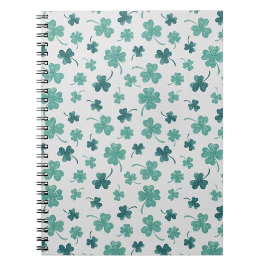 Mint Waterverf Shamrock St Patricks Day Notitieboek (Voorkant)