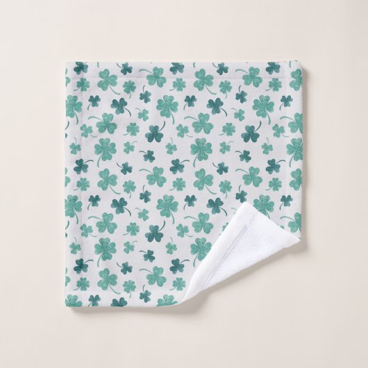 Mint Waterverf Shamrock St Patricks DayWash Cloth Washandje (Wasdoekje)