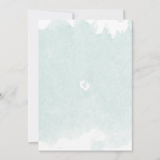 Mint Waterverf Splash Baby shower Uitnodiging (Achterkant)