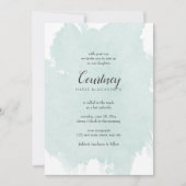 Mint Waterverf Splash Bat Mitswa Uitnodigingen (Voorkant)