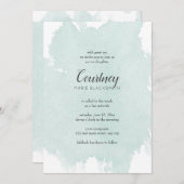 Mint Waterverf Splash Bat Mitswa Uitnodigingen (Voorkant / Achterkant)