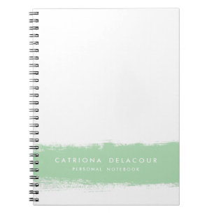 Mint Waterverf Splash Gepersonaliseerd Notitieboek