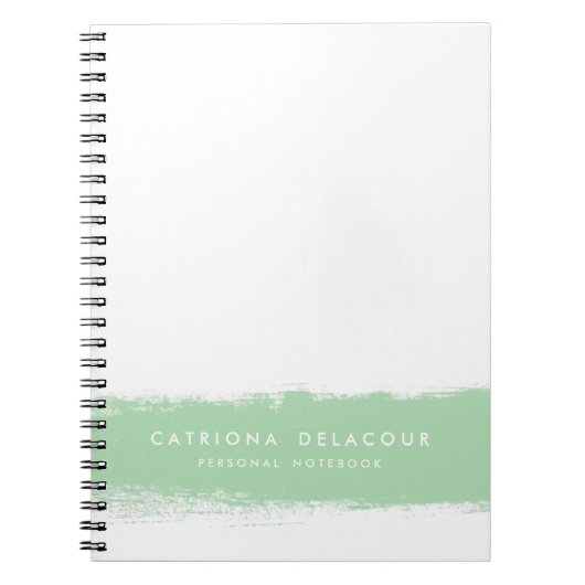 Mint Waterverf Splash Gepersonaliseerd Notitieboek (Voorkant)