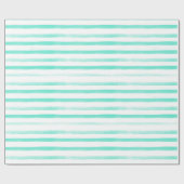 Mint Waterverf Stripe Beach Cadeaupapier (Vlak)