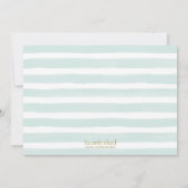 Mint Waterverf Stripes Foto Afstuderen Aankondiging (Achterkant)