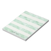 Mint Waterverf Stripes gepersonaliseerd Notitieblok (Linkerzijde)